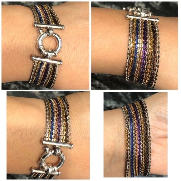 MILOR Italy 925 Sterling 10-Multicolor Bracelet - Picture 3 of 8